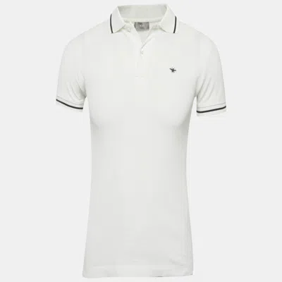 Pre-owned Dior White Pique Polo T-shirt Xs