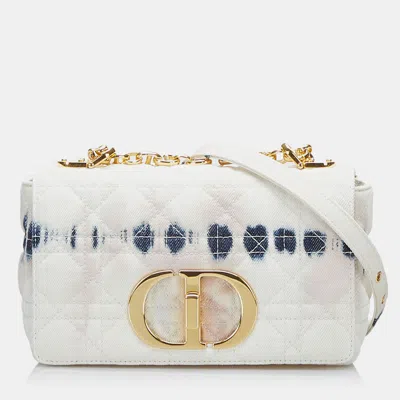 Pre-owned Dior White Small Tie Dye Denim Caro