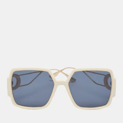 Pre-owned Dior White/black 30 Montaigne 2 Square Sunglasses