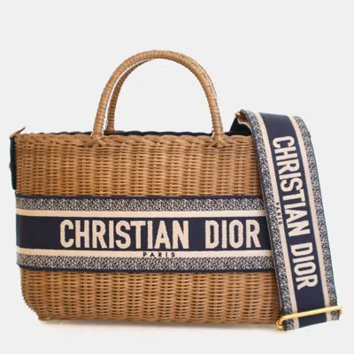 Pre-owned Dior Wicker Basket Bag In Brown