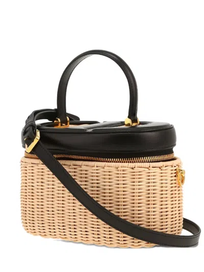 Pre-owned Dior Wicker Cd Vanity Bag In Neutral