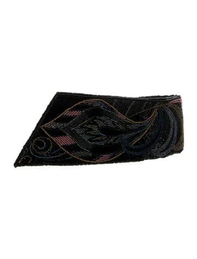Pre-owned Dior Wide Beaded Accents Waist Belt In Black