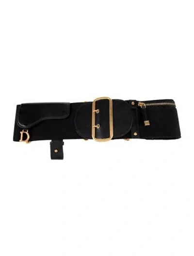 Pre-owned Dior Wide Belt In Black