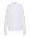 Dior Wide Bow Tie Long-sleeved Shirt In White
