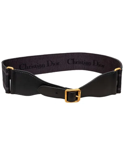 Pre-owned Dior Wide Canvas Belt (authentic Pre-loved) In Black