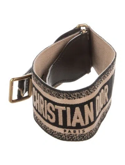 Pre-owned Dior Wide Canvas Belt In Black