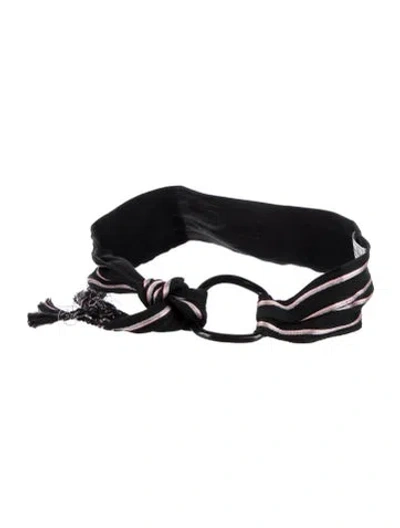 Pre-owned Dior Wide Canvas Waist Belt In Black