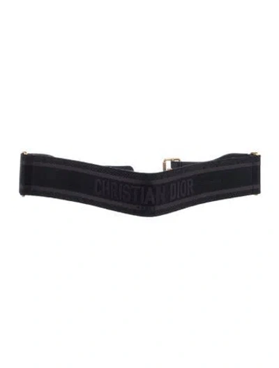 Pre-owned Dior Wide Canvas Waist Belt In Black