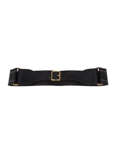 Pre-owned Dior Wide Canvas Waist Belt In Black/purple