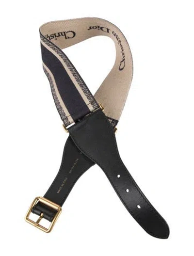 Pre-owned Dior Wide Canvas Waist Belt In Blue