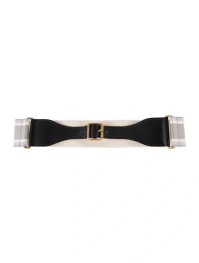 Pre-owned Dior Wide Canvas Waist Belt In Grey