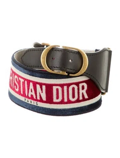 Pre-owned Dior Wide Leather Belt Kit In Red