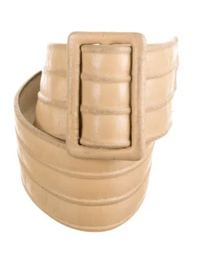 Pre-owned Dior Wide Leather Belt In Neutrals