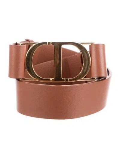 Pre-owned Dior Wide Leather Waist Belt In Brown