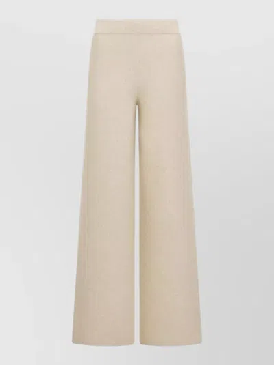 Dior Wide-leg Trousers Elastic Waistband In Brown