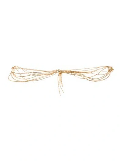 Pre-owned Dior Wide Metal Waist Belt In Gold