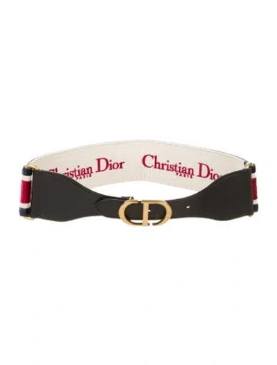 Pre-owned Dior Wide Velvet Belt Kit In Red