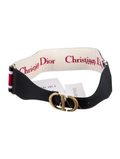 Pre-owned Dior Wide Velvet Belt W/ Tags In Red
