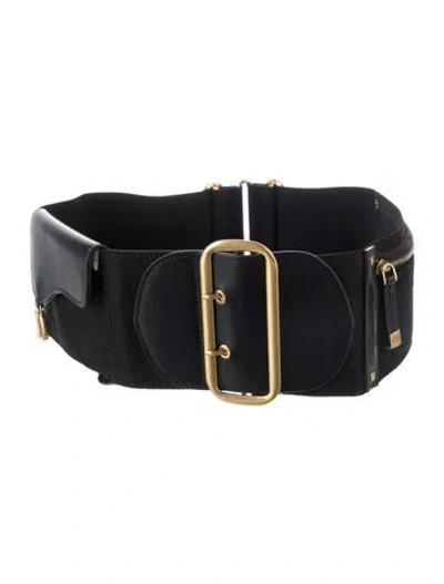 Pre-owned Dior Wide Waist Belt In Black