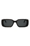 Dior Wil S2u 53mm Polarized Geometric Sunglasses In Dark Havana/smoke Polarized