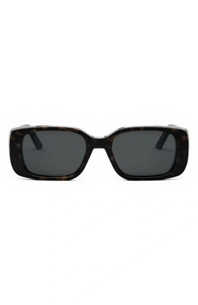 Dior Wil S2u 53mm Polarized Geometric Sunglasses In Dark Havana/smoke Polarized