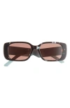 Dior Wil S2u 53mm Rectangular Sunglasses In Havana / Brown