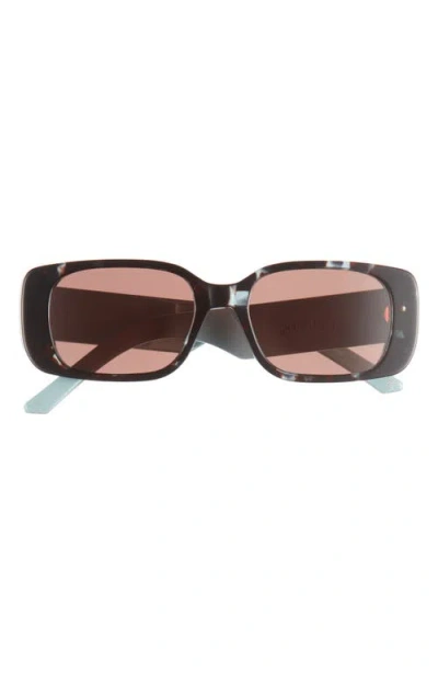Dior Wil S2u 53mm Rectangular Sunglasses In Havana / Brown