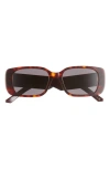 Dior Wild  Rectangle Acetate Sunglasses In Havana/ Smoke
