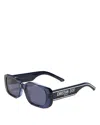 Dior Wil S2u Rectangular Sunglasses, 53mm In Blue/blue Solid
