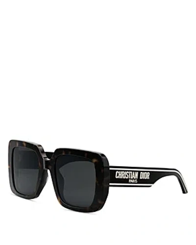 Dior Women's Wil S3u 55mm Geometric Sunglasses In Dark Havana
