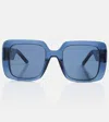 Dior Square Sunglasses In Shiny Blue / Blue