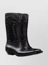 Dior Embroidered Block Heel Mid-calf Boots