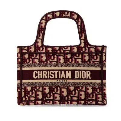 Pre-owned Dior Wine Canvas Handbag Tote Bag () In Multi