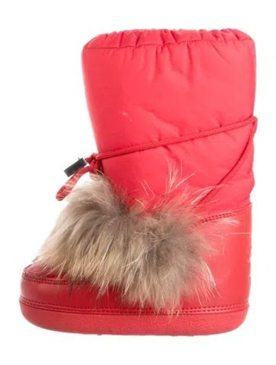 Pre-owned Dior Kids' Winter Flat Boots In Red