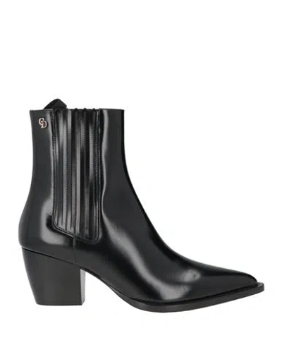 Dior Woman Ankle Boots Black Size 10 Calfskin, Polyester