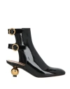 Dior Patent Leather Idol Booties With Statement Heel And Cut-outs In Black