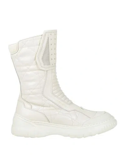 Dior Woman Ankle Boots White Size 10 Textile Fibers