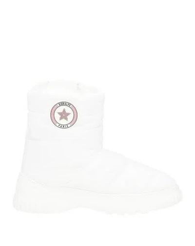 Dior Woman Ankle Boots White Size 7.5 Textile Fibers, Synthetic Material