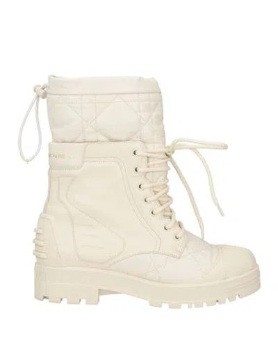 Dior Woman Ankle Boots White Size 8 Leather