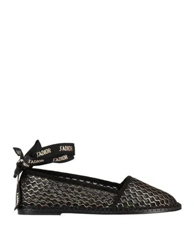 Dior Woman Ballet Flats Black Size 7 Textile Fibers