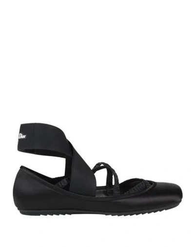 Dior Woman Ballet Flats Black Size 8.5 Viscose