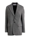 Dior Woman Blazer Charcoal Size 6 Virgin Wool In Gray