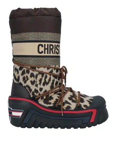 Dior Woman Boot Beige Size 8-8.5 Textile Fibers