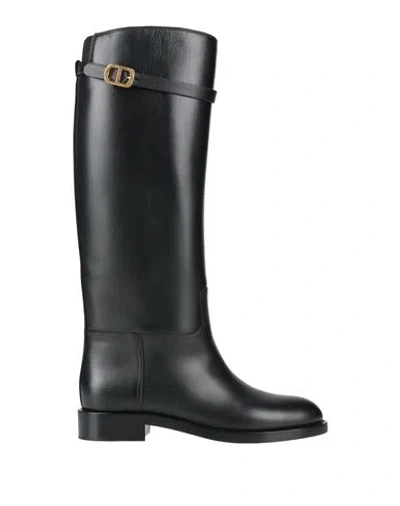 Dior Woman Boot Black Size 8.5 Leather, Textile Fibers