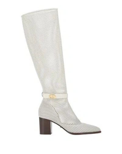 Dior Woman Boot White Size 9 Textile Fibers, Soft Leather