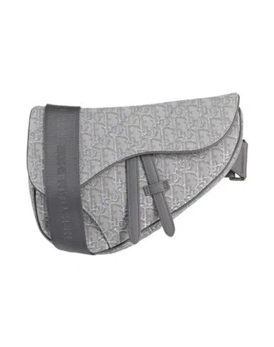 Dior Woman Cross-body Bag Grey Size - Textile Fibers In Gray