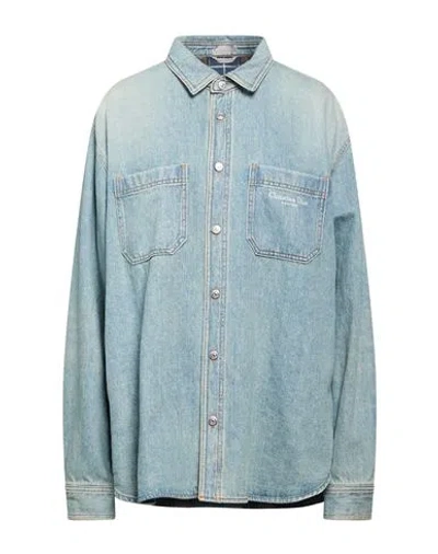 Dior Woman Denim Outerwear Blue Size 8 Cotton