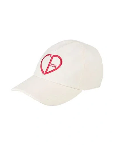 Dior Woman Hat Cream Size L Cotton In White