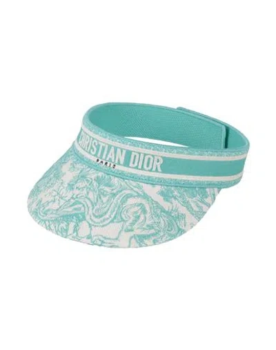 Dior Woman Hat Turquoise Size Onesize Cotton, Polypropylene In Metallic