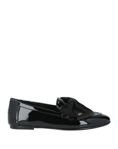 Dior Woman Loafers Black Size 4 Lambskin, Cotton